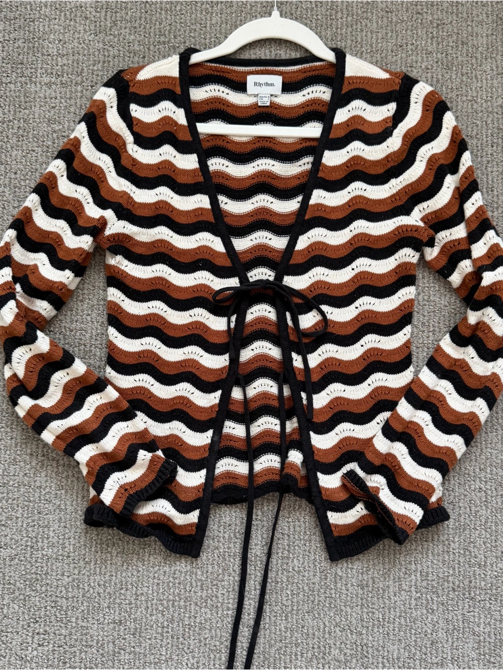 Rhythm Knit Striped Cardigan Sweater
